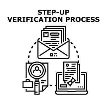 Step up verification process for user identification Illustrazione stock