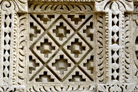 Step Wall Rani ki Vav Patan Gujarat India Asia June 2010 Stock Photos