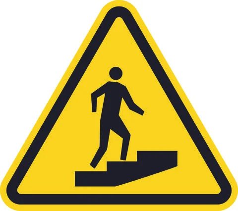 Step up warning sign. Stock Illustration