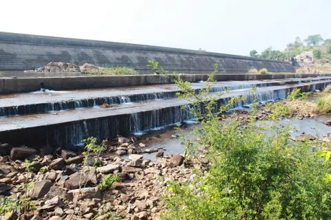 Step waterfall side view Stock Photos