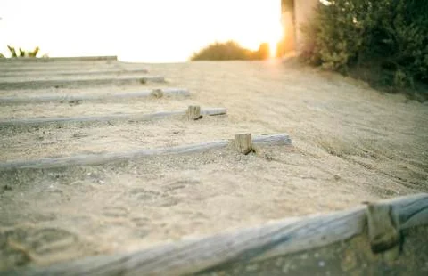 Step way to the beach Stock Photos