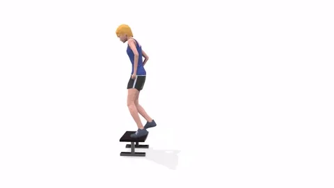 Step up Woman exercise animation Stock-Footage 146728187