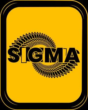 Step into a world of typographic creativity as sigma's striking black Stock-Illustration