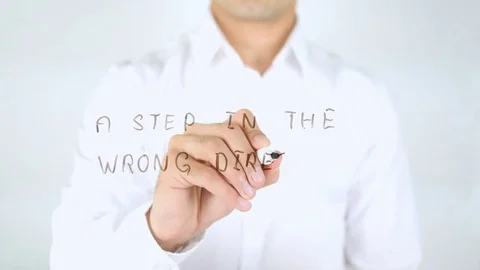 A Step In The Wrong Direction, Man Writing on Glass Stock Footage