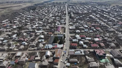 Stepanavan city by drone on a sunny day 6 Video stock 337730672