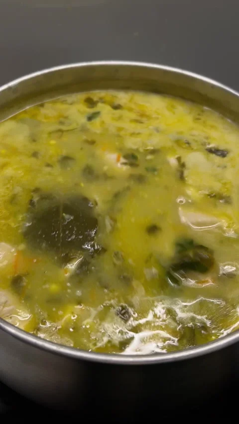Stepbystep process for making a delectable and nutritious Chicken Vegetable Soup Stock-Footage 306083971