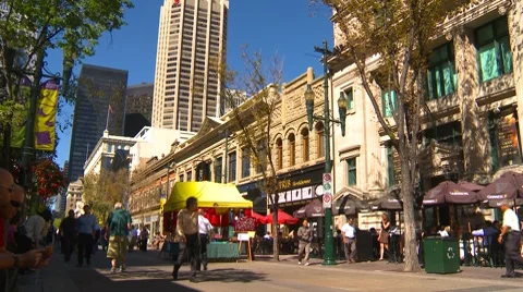 Stephen Avenue Mall, Calgary Stock Footage