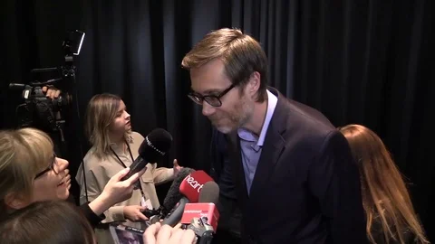 Stephen Merchant and Jack Lowden at the UK premiere of 'Fighting with My Family' Stock Footage 104213843