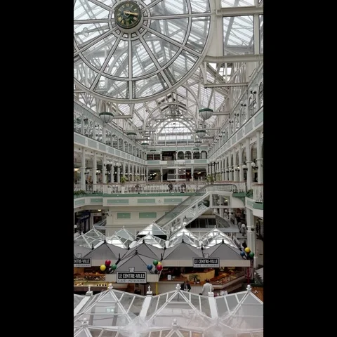 Stephen's Green Shopping Centre. Interior view of the multi-level shopping mall Stock Footage 311756308