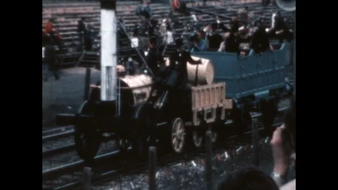 Stephenson's Rocket Replica 1980 Stock Footage 300220441