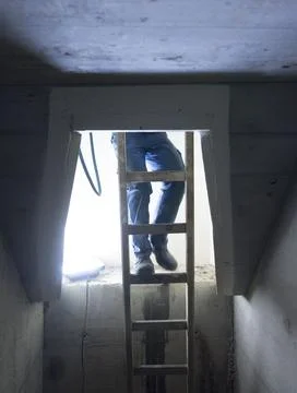 A stepladder for climbing up Stock Photos