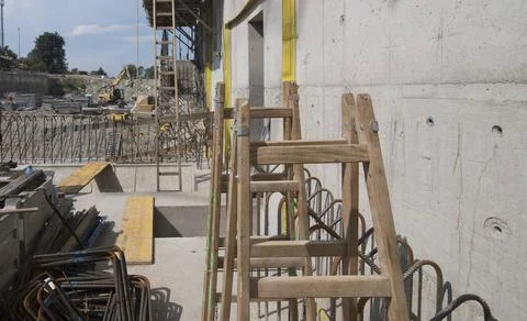 A stepladder for climbing up when people working at height a stepladder fo... Stock Photos