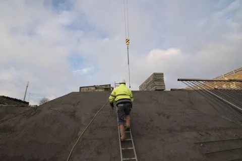 A stepladder for climbing up when people working at height a stepladder fo... Stock Photos