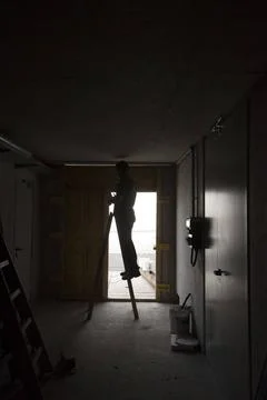 a stepladder for climbing up when people working at height a stepladder f... Stock Photos