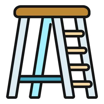 Stepladder icon presenting home improvement and construction tool Stock Illustration
