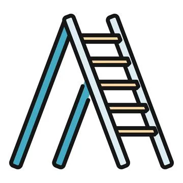 Stepladder icon symbolizing progress, growth, and development Stock Illustration