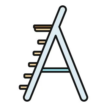 Stepladder tool for construction and repair work Stock Illustration