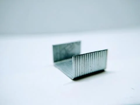 Stepler pin on white background Stock Photos