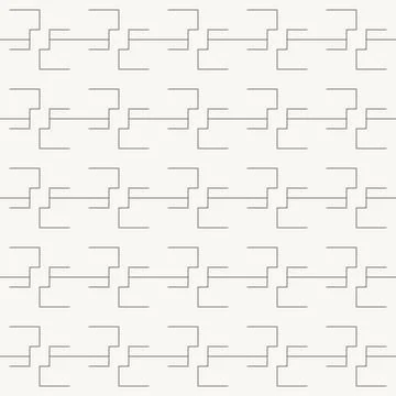 Stepped angular connectors repeating seamless pattern in minimal line design 스톡 일러스트