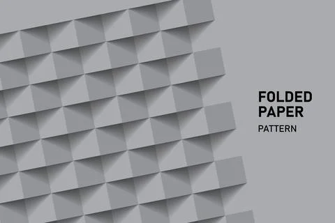 Stepped folded paper. Gray abstract modern square texture background, 3d pape Illustrazione stock