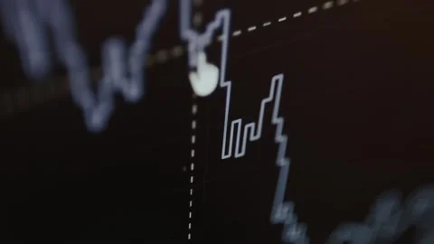 Stepped line chart with a downward trend Stock-Footage 329763608