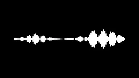 Stepped solid white audio waveform silhouette, white sound wave on black ve.. Stock Illustration