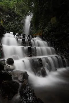Stepped waterfall in the wild Stock Photos