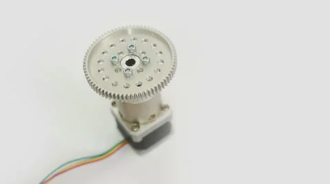 Stepper Motor Geared On End High Angle Stock Footage 41934209