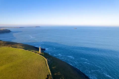 Stepper Point, Cornwall - Drone Aerial Photo Stock Photos