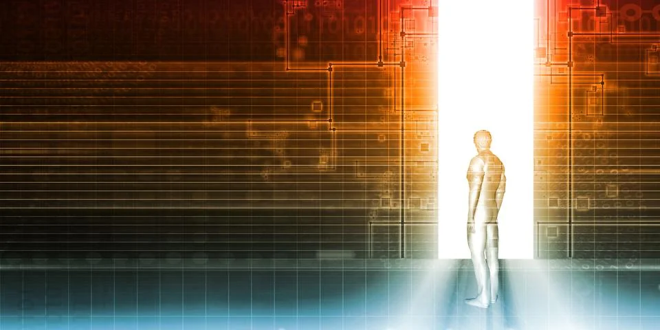 Stepping into the Future Stock Illustration