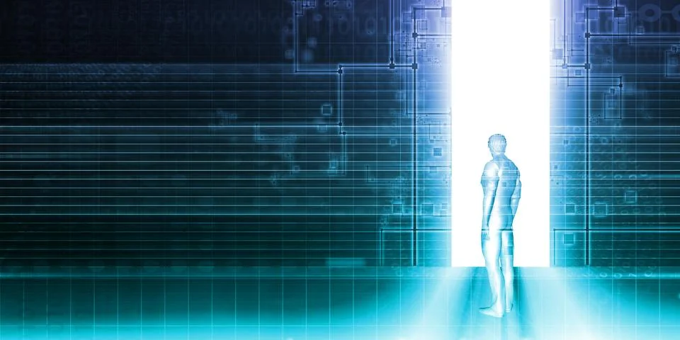 Stepping into the Future Stock Illustration