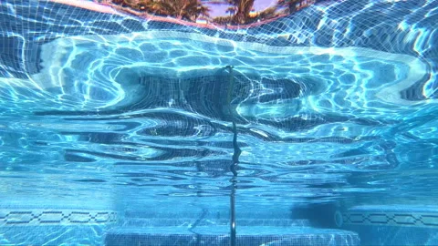 Stepping outside swimming pool in slow motion Stock Footage 88343943