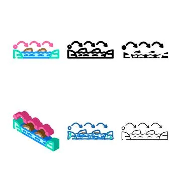 Stepping stones progress color icon vector styleset Stock Illustration
