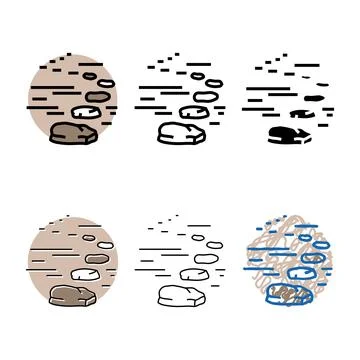 Stepping stones progress color icon concepts vector Stock Illustration