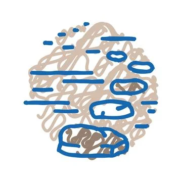 Stepping stones progress icon doodle illustration Stock Illustration