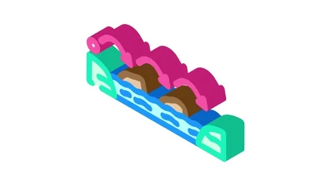 Stepping stones progress isometric icon animation Stock Footage 327284548