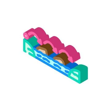 Stepping stones progress isometric icon vector illustration Stock Illustration