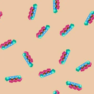 Stepping stones progress isometric icon seamless pattern Stock Illustration