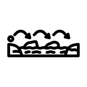 Stepping stones progress line icon vector illustration Stock Illustration
