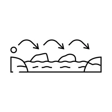 Stepping stones progress line icon vector illustration Stock Illustration