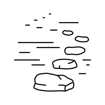 Stepping stones progress line icon vector illustration Stock Illustration