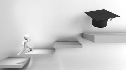 Stepping towards knowledge and wisdom, striving to complete studies, the la.. イラスト素材
