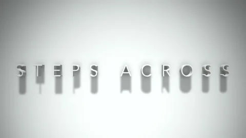 Steps across 3D title animation white text on a white background Stock Footage 298895922