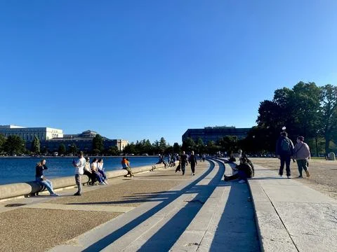 Steps across from U.S. Capitol Building. Stock Photos
