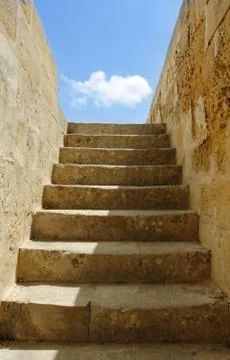 Steps and clouds Stock Photos