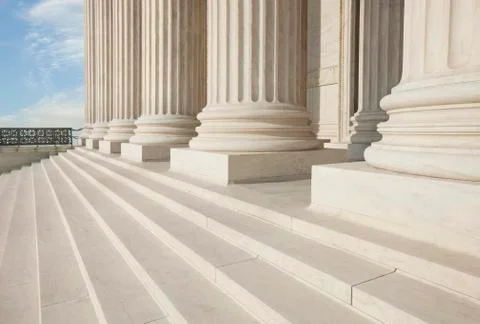 Steps and pillars of the supreme court building in washington dc Stock Photos