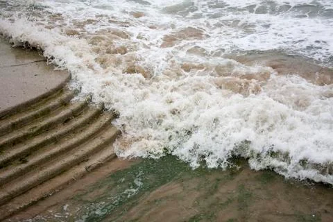 Steps and wave Stock Photos