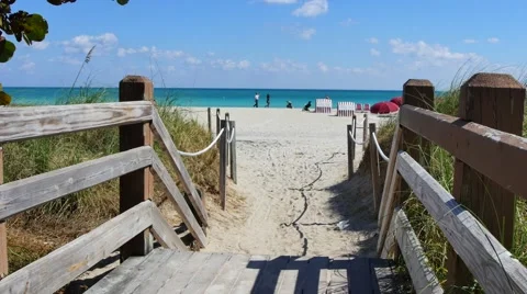 Steps to the beach Stock Footage 47335948