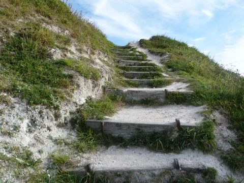 Steps up beachy head Stock Photos