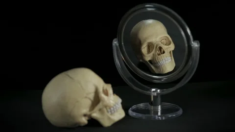 Steps to beauty in mirror. Video stock 146476976